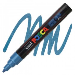 ΜΑΡΚΑΔΟΡΟΣ POSCA PC-5M ΜΕΤΑΛΛΙΚΟ ΜΠΛΕ